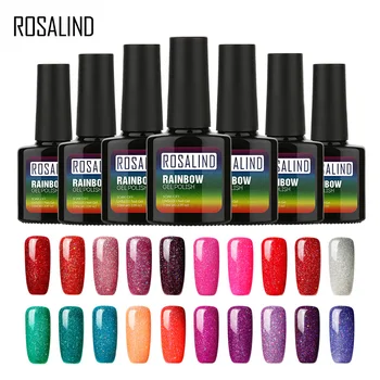 

ROSALIND Gel 1S 10ML Colorful Rainbow Shimmer Effect R01-29 Nail Polish Dried with UV LED Lamps Long-lasting Nail Art Lacquer