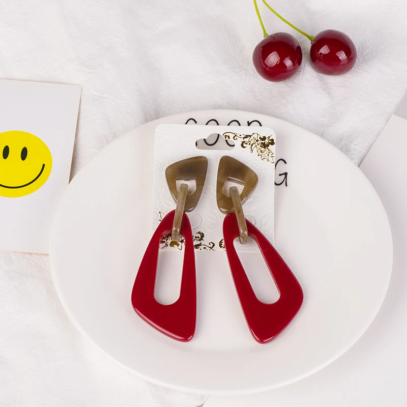 GUANLONG Classic Drop Fashion Resin Earrings for Women 2018 Statement Long Big Geometric Acrylic Dangling Earring Female Jewelry (6)