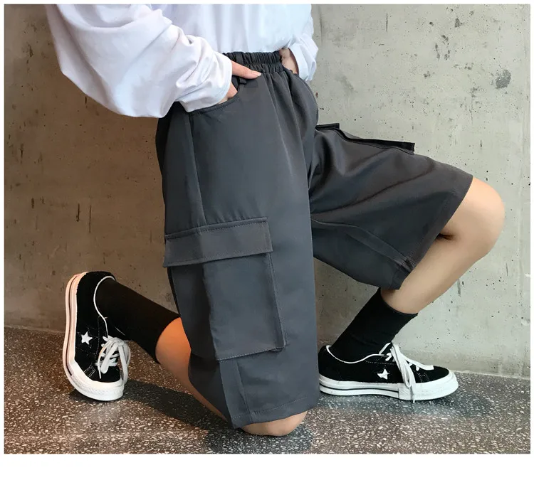 Для женщин Военная униформа Стиль Брюки карго шорты для эластичные Высокая Талия Короткие штаны 2018 летние резинка на талии повседневное