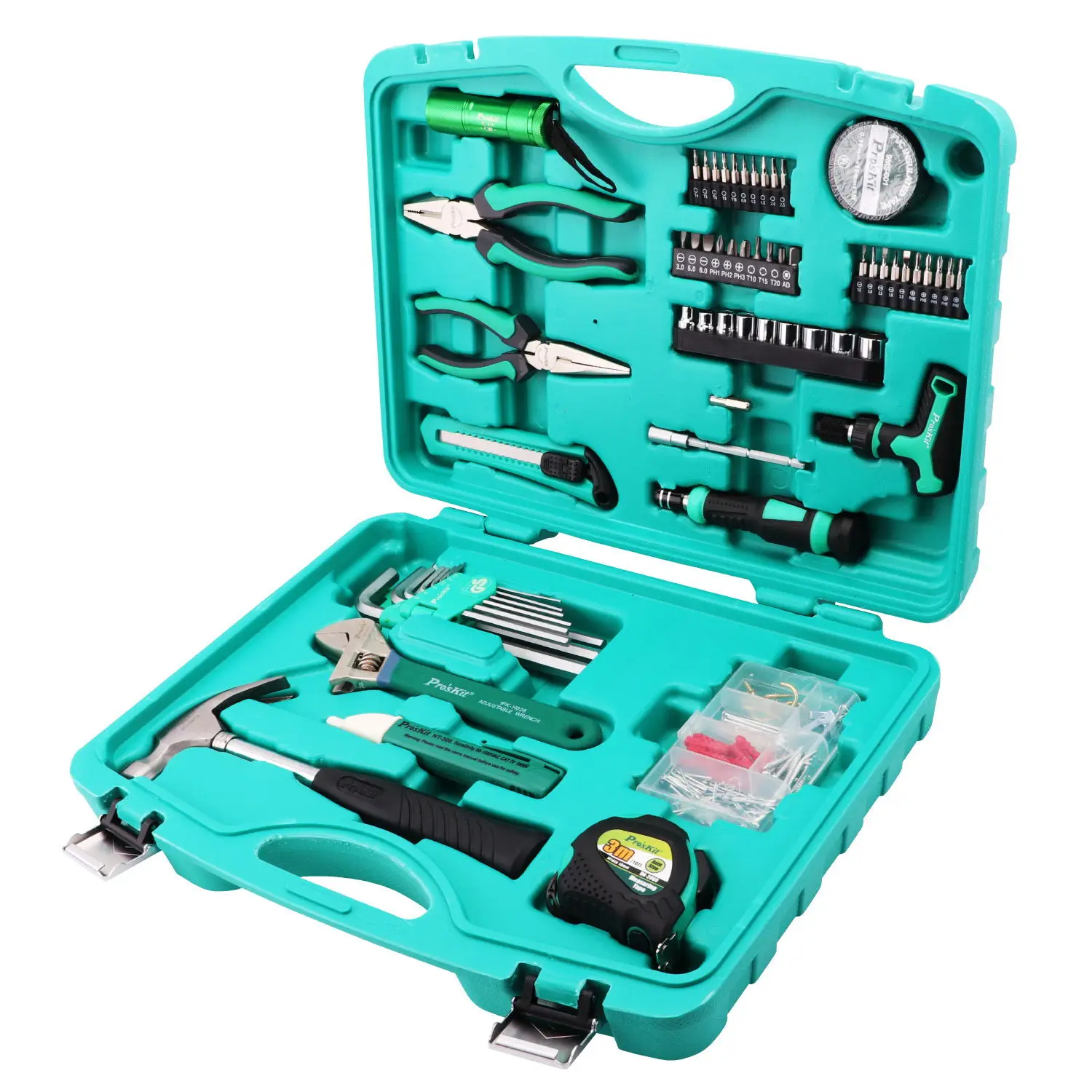 Hand tools kit for household use knife plier screwdriver hammer