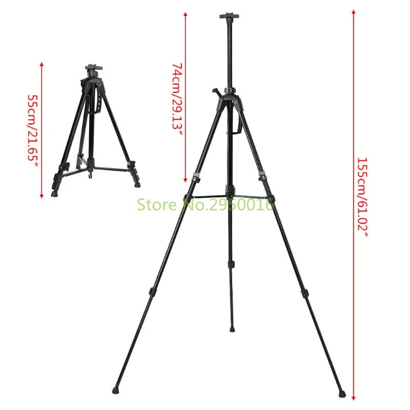 Алюминиевый сплав складной черный мольберт Телескопический студийный художественный мольберт для рисования штатив дисплей полка художника Регулируемый C26