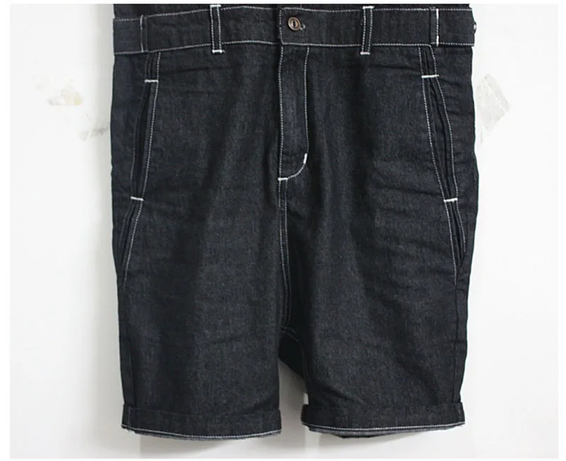 Mcikkny модные для мужчин короткие джинсовые комбинезоны Slim Fit джинсы длиной до колена комбинезон для подтяжки брюки девочек