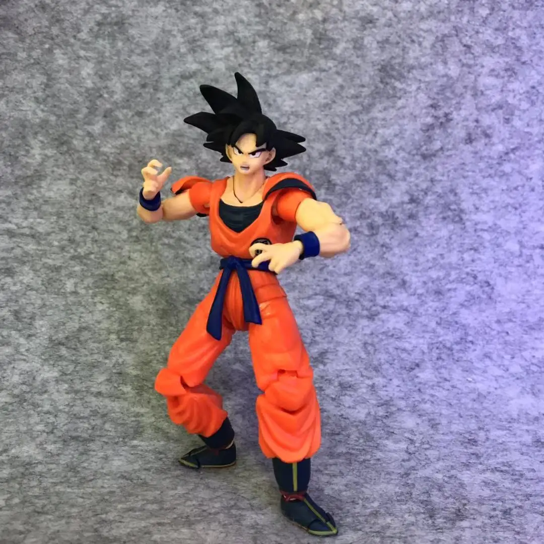 Аниме Dragon Ball Z Son Gokou черные волосы Saiyan подняты на земле вер. ПВХ экшн статуэтки