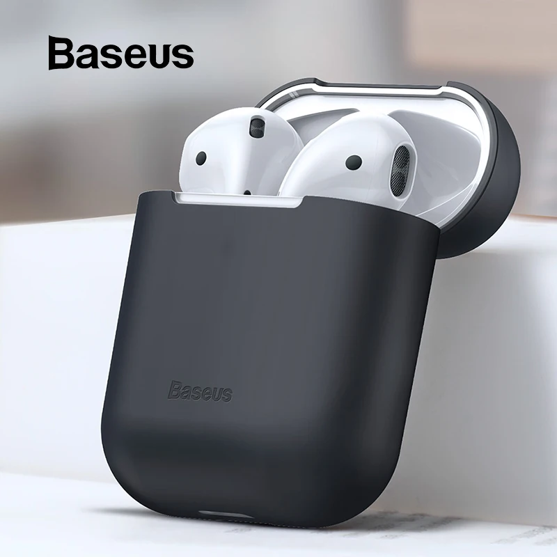 Чехол Baseus для наушников AirPods силиконовый чехол 2 1 Беспроводная Bluetooth гарнитура