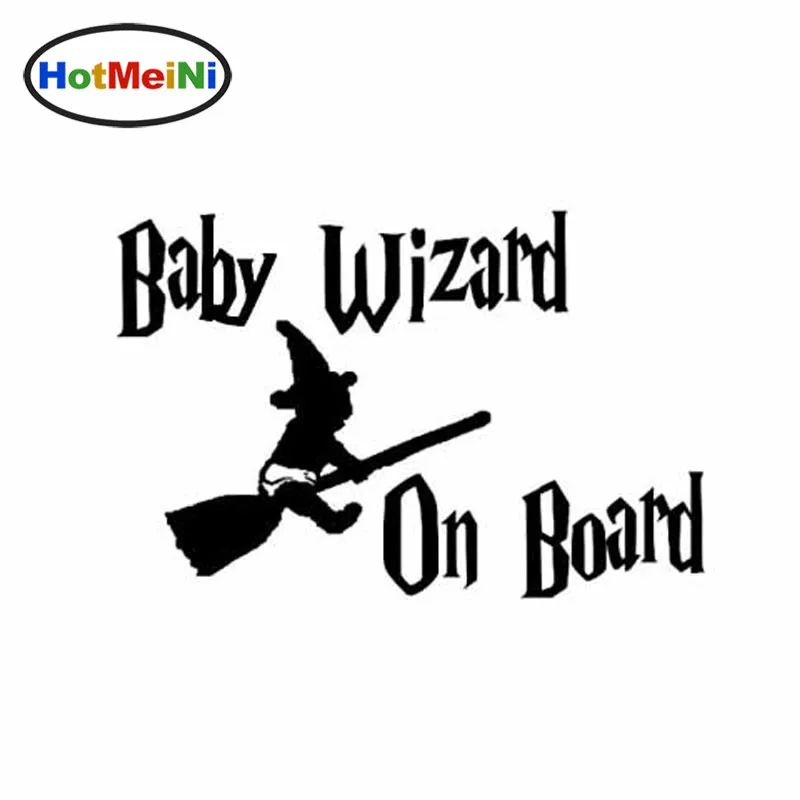

HotMeiNi Car Styling Baby Wizard On Board Decal Vinyl Car Sticker Black Silver 14CM*9CM