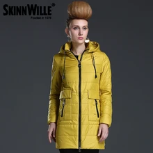 SKINNWILLE2016 Spring Women coat New Collection Medium Length Warm jacket Windbreaker Winter Cotton parka thin cotton jacket