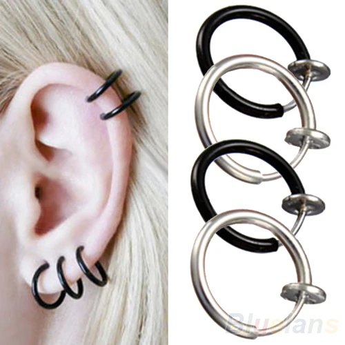 Hot Clip on Hoop Nose Lip Ear Non-piercing Ring Punk Goth Septum Earrings 7FRA BDN7 | Украшения и аксессуары