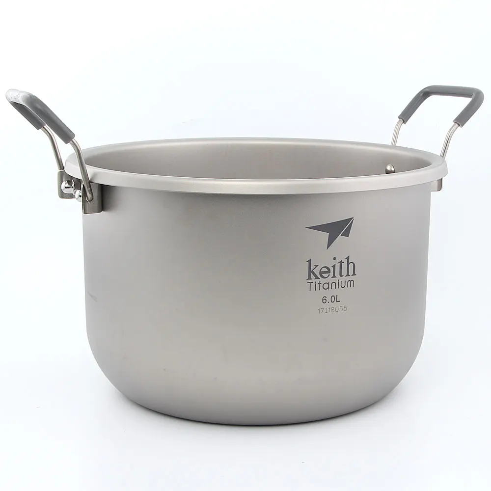 Чайник из титана KEITH Ti8301 6L кастрюля посуда для дома улицы походов пикника|picnic
