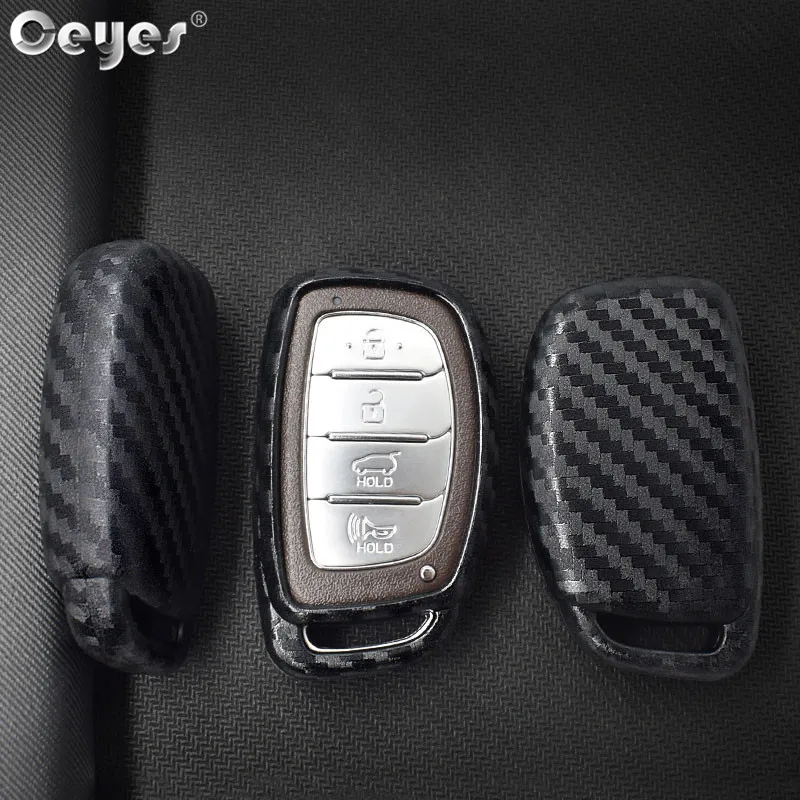 Car Key Shell Carbon Fiber Smart Key Covers For Hyundai Verna Sonata Elantra Tucson