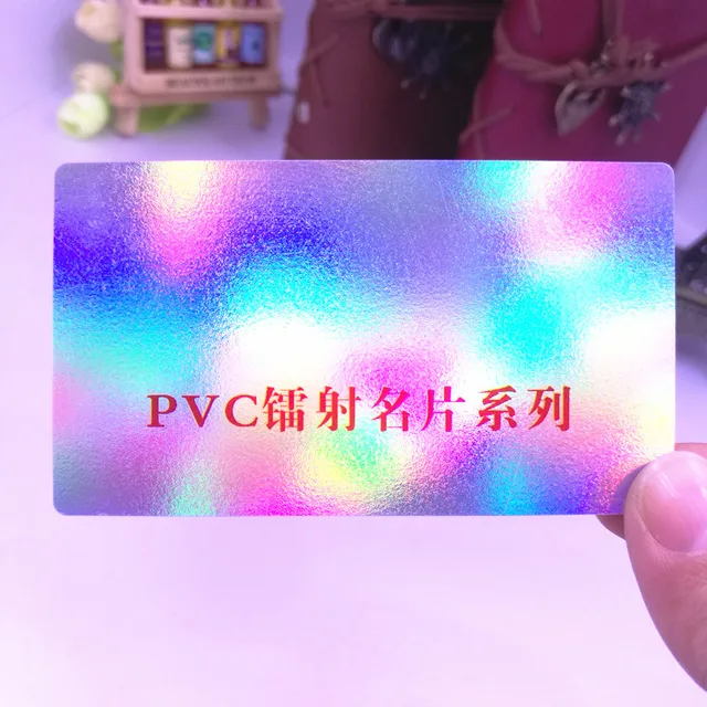 Holographic Pvc Silver Plastic Card 0 38mm Full Color Double Faced Holographic Pvc Silver Plastic Card 0 38mm Full Color Double Faced Printing Good Quality Business