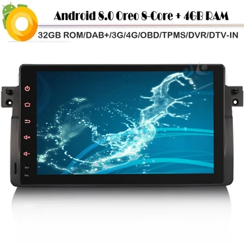 

9"Android 8.0 Car Sat Nav GPS DAB+ TMPS 4G WiFi Radio SD DVR USB OBD Car Multimedia player for BMW E46 3er M3 Rover 75 MG ZT