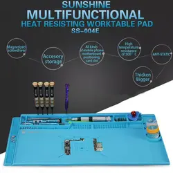 SS-004E multi-function высокая температура сопротивление изоляции силиконовый коврик стол коврики обслуживания платформы с магнитной