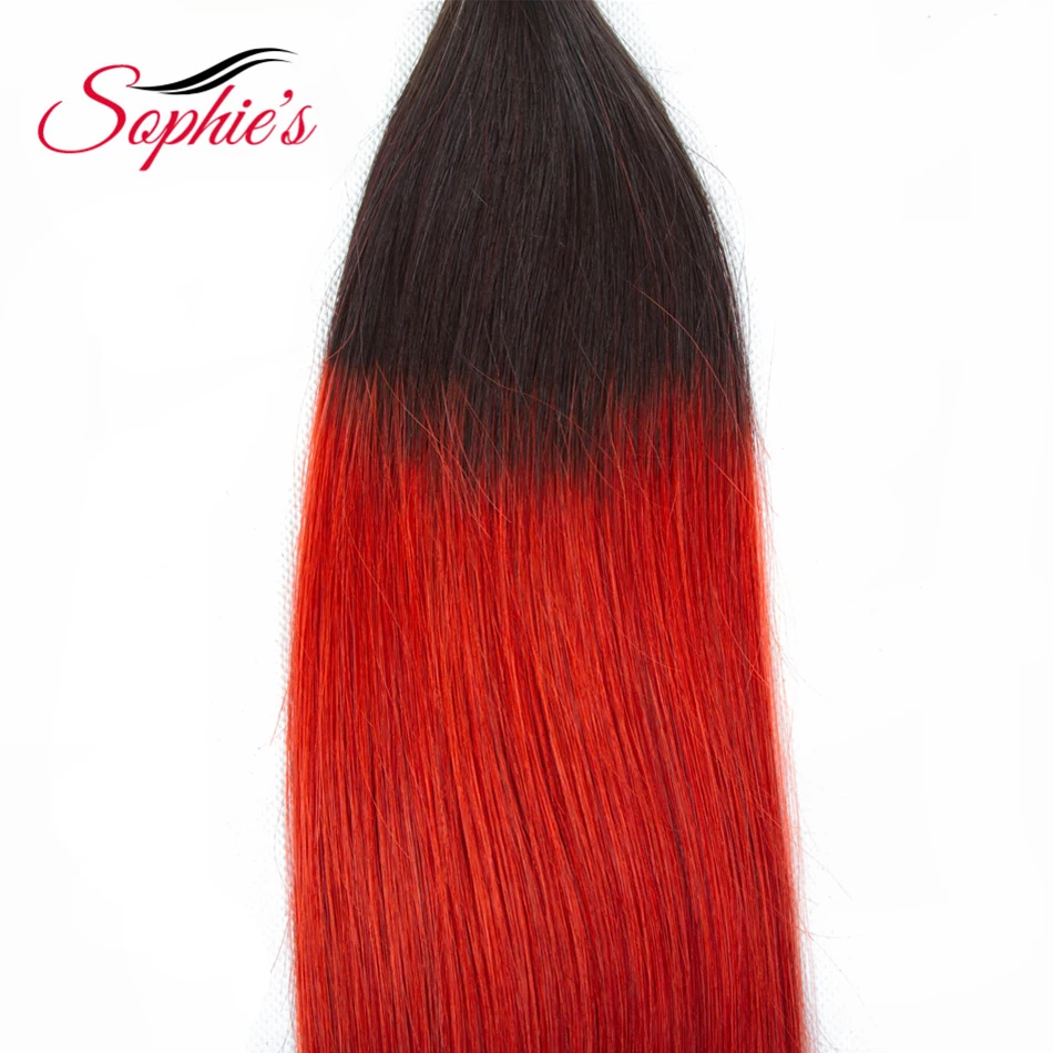 Sophie's Peruvian Human Hair Ombre Hair Bundles T1b/Red Color Straight Hair Bundles 1 Pc Deals Non Remy Hair Extension Sophie's Peruvian Human Hair Ombre Hair Bundles T1b/Red Color Straight Hair Bundles 1 Pc Deals Non Remy Hair Extension