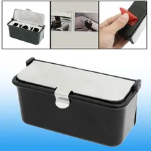 UXCELL металлическая крышка бездымный клейкий автомобильный держатель пепельницы для сигарет Черный Серебряный тон чехол для хранения