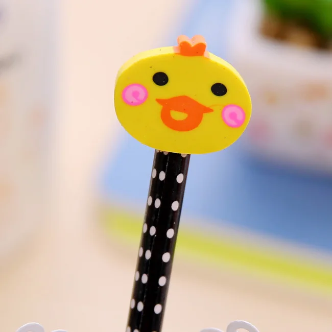 5 шт. случайный креативный милый ластик для животных Детские Обучающие принадлежности Kawaii карандаш с ластиком для детская живопись граффити инструмент