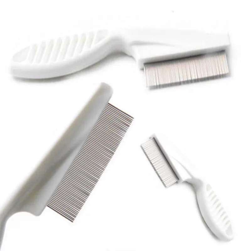 1pc High Comfort Head Lice Comb Metal Nit Head Hair Lice Comb Fine Toothed Flea Flee with Handle For Kids Pet Tool