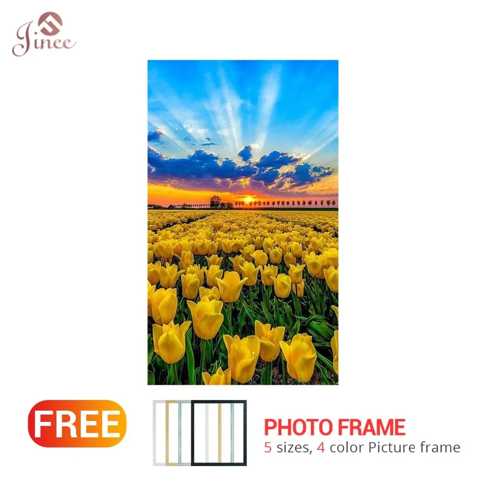 

5D DIY Diamond Embroidery Tulip Flower Garden Landscape Diamond Painting Cross Stitch Full Circular Rhinestone Mosaic Decor Gift