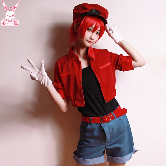 Cells at Work Hataraku Saibou Erythrocite Red Blood Cell Cosplay Costu –  fortunecosplay