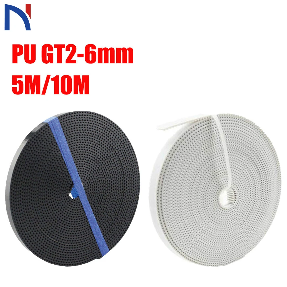 

10 Meter 3D printer GT2 5M synchronous timing belt wide 6mm 2GT-6mm for 3d printer RepRap Mendel belt pulley For 3D Print Parts