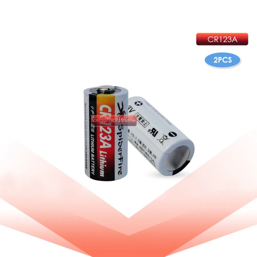 

2pcs 3V Li-ion Battery CR123A CR123 CR 123A CR17345 DL123A Non-rechargeable Batteries for Camera Water Gas meter high quality
