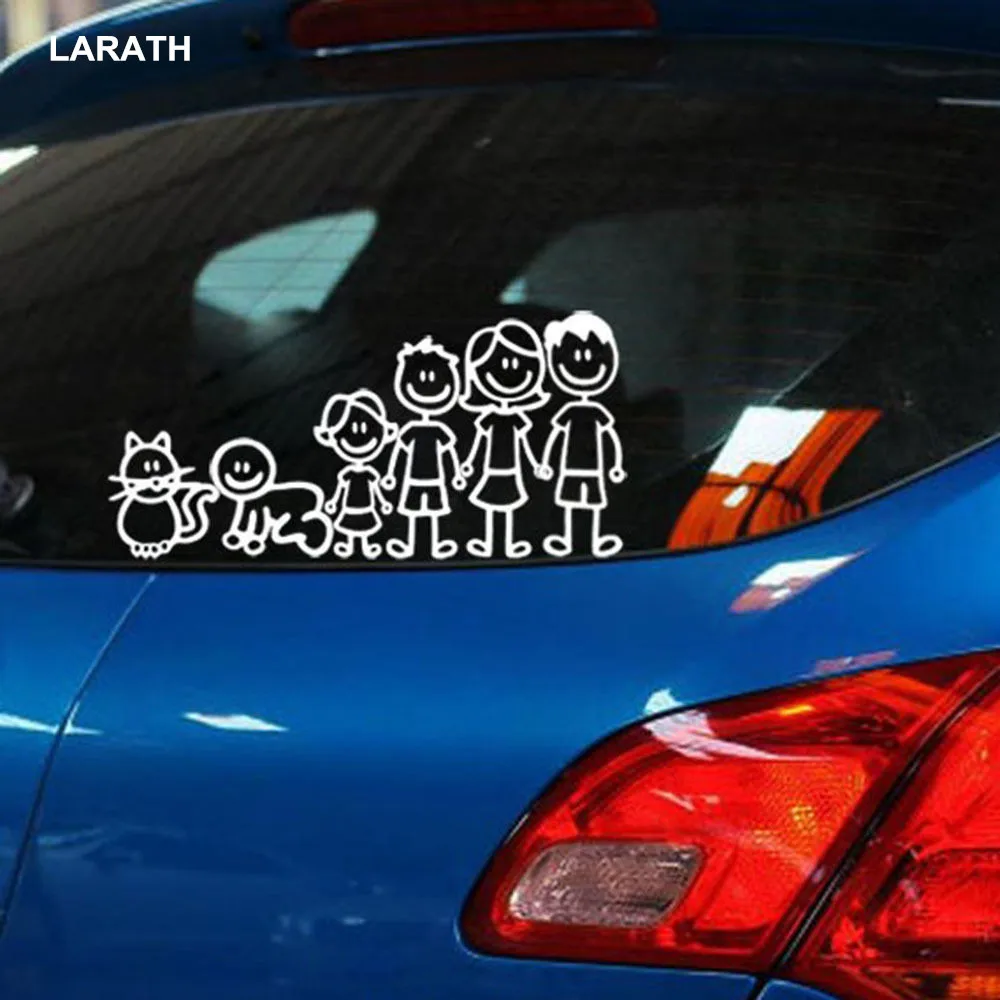 Berguna 10 Pcs Lot Mobil Kartun Anggota Keluarga Vinyl Stiker Decals