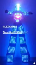 LED robot Costume /led lights costumes/LED Clothing/Light suits/ The chest video, Helmet programming/LED Robot suits