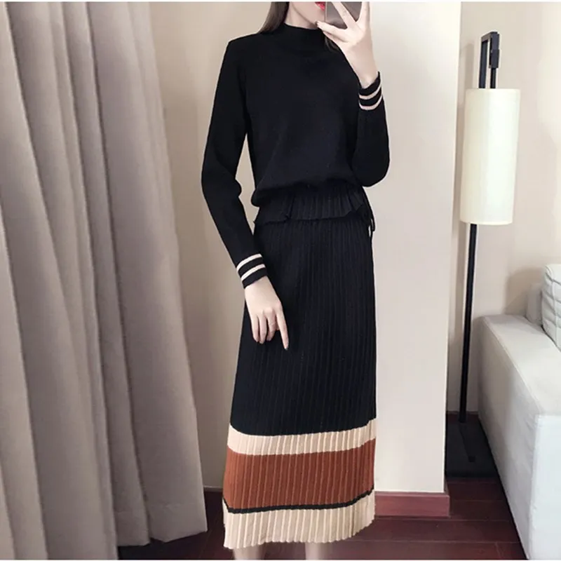 knitted skirt and top set