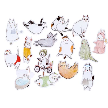 

20pack/lot Cartoon Sticker pack Fat Cat Paper Lable Stickers Scrapbooking Decorative Sticker Pack DIY Lovely Gifts for Kids