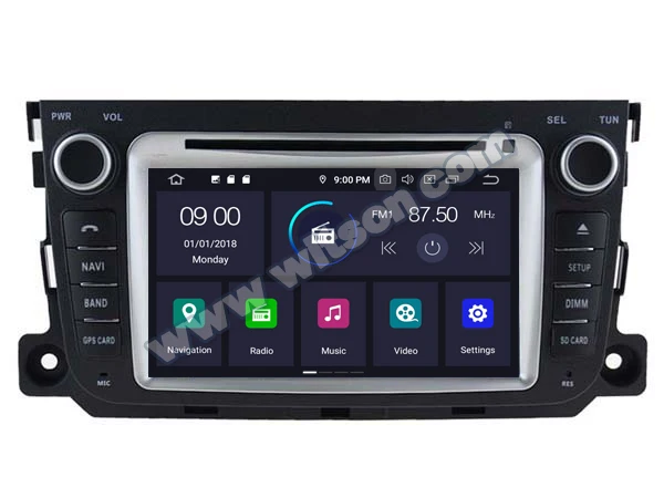 Sale 7" Android 9.0 OS Car DVD Multimedia GPS Radio for Mercedes-Benz Smart 2010-2014 with Car Play / Android Auto Functions Support 1