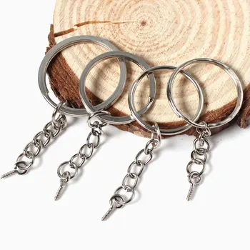 

Mibrow 20 pcs/lot Key Chain Key Ring Silver Color 60mm Length Round Split Keyrings Keychain for Bags Diy Jewelry Making Findings