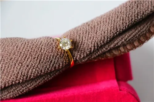 Классическое кольцо 2CT твердое 24 K желтое позолоченное Королевская корона дизайн 925 SONA имитированный алмаз для предложения, свадебное ювелирное изделие 925 серебро