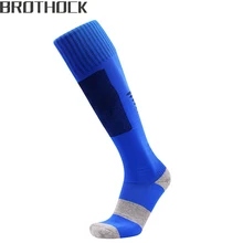 Brothock полотенце с изображением футбольного мяча носки конец длинной пробки скольжения любого цвета спортивные носки завод прямой хлопок нейлон футбольные носки
