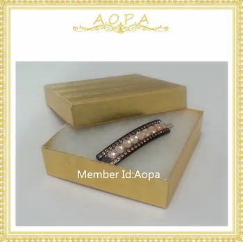 

#33 Gold foil 50 pcs cotton filled paper box for jewelry
