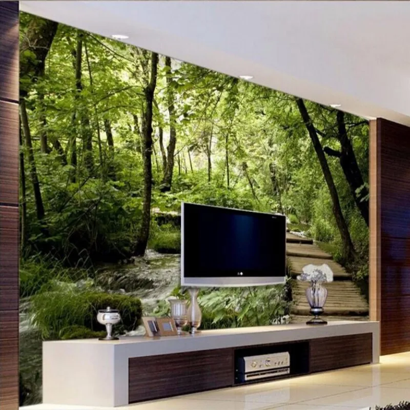 Beibehang Custom wallpaper natural landscape wood bridge wood mural home decor living room bedroom TV background 3d wallpaper Beibehang Custom wallpaper natural landscape wood bridge wood mural home decor living room bedroom TV background 3d wallpaper