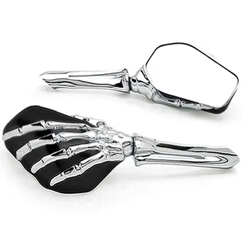 

Black/Chrome Custom Motorcycle Skeleton Mirrors For 125 175 250 350 750 1000