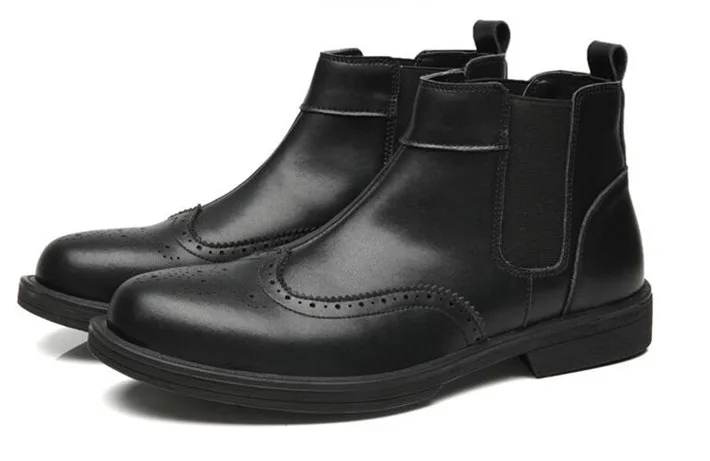 Tangnest/мужские ботильоны из натуральной кожи в винтажном британском стиле; мужские ботинки «Челси» из коровьей кожи; Повседневная обувь без застежки; XMP896