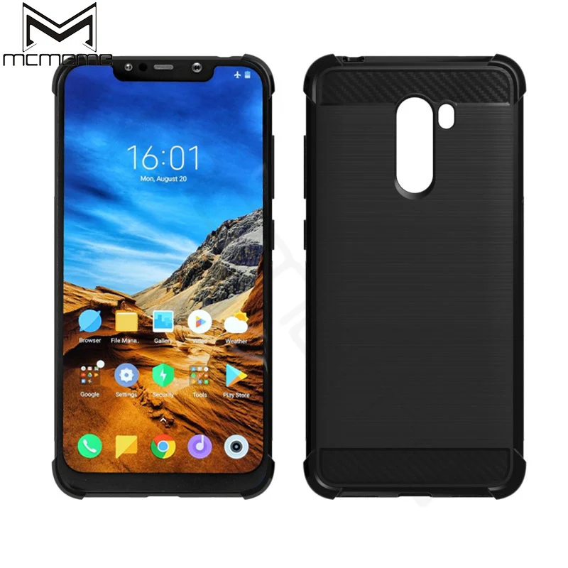 

Xiaomi Pocophone F1 Case Xiaomi Pocop F1 Cover Soft Carbon Fiber Anti Scratch TPU Case For Xiaomi Pocophone F1 Global Version