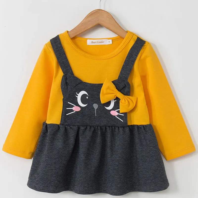 Mayfair Cabin/платье для маленьких девочек новое осеннее платье для малышей платье принцессы с длинными рукавами+ рюкзак с ананасами, детская одежда - Цвет: AX898  yellow