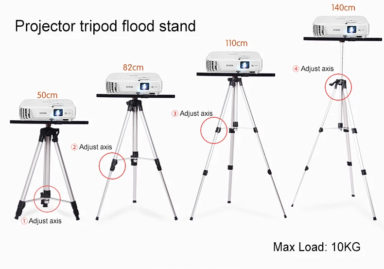 50-140 см портативный штатив для проектора подставка для ноутбука напольная подставка с лотком держатель для dvd-плеера регулировка высоты кронштейн для проектора