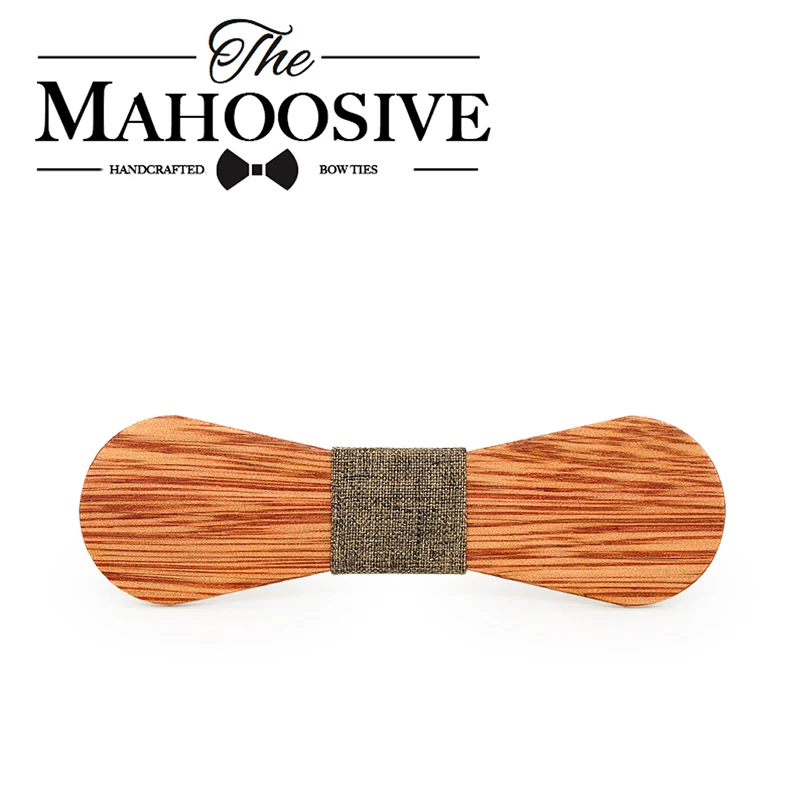 Мужской деревянный галстук-бабочка Mahoosive Свадебный из дерева цветочный тонкий