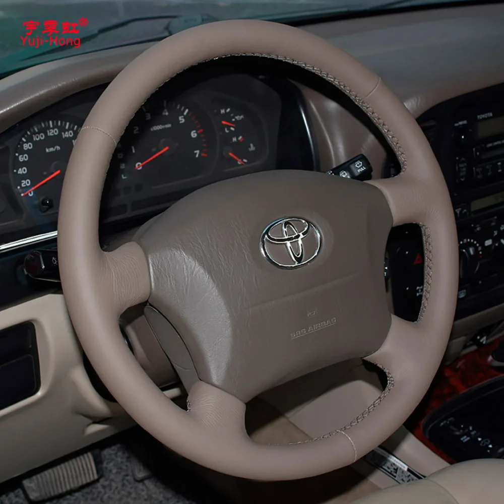 Yuji-Hong Чехлы рулевого колеса автомобиля чехол для Toyota Prado 2004-2006 Land Cruiser 2006 LC120 сшитый вручную верхний слой из коровьей кожи