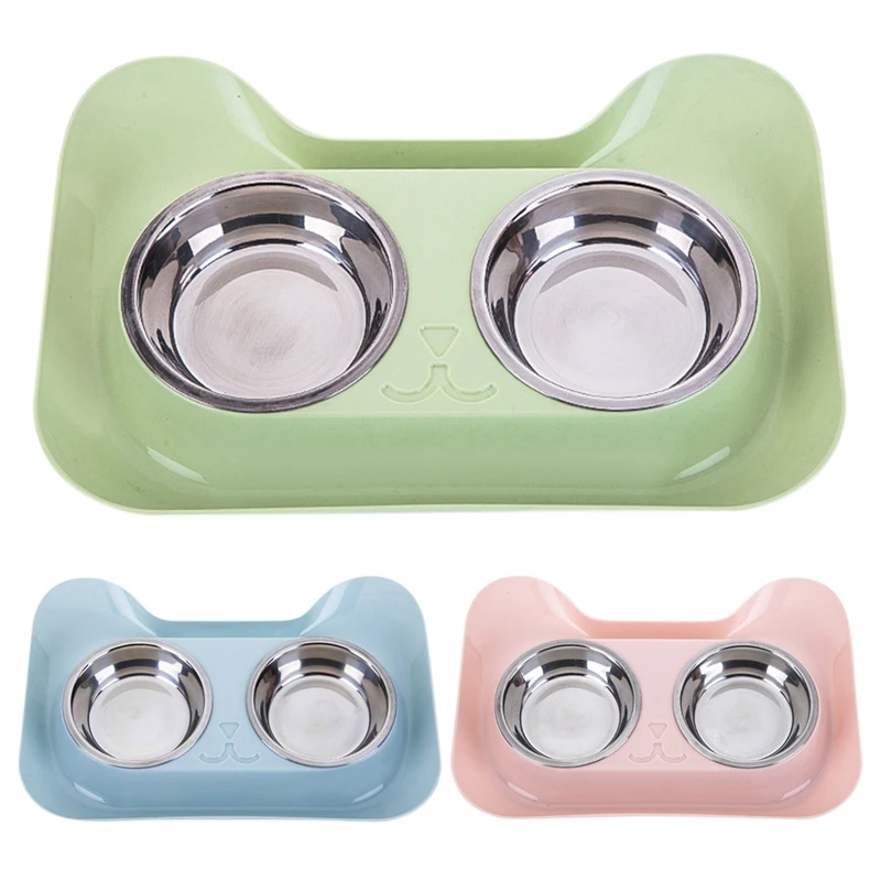 

2019New Stainless Steel Double Pet Bowls Food Water Feeder for Dog Puppy Cats Pets Supplies Feeding Dishes