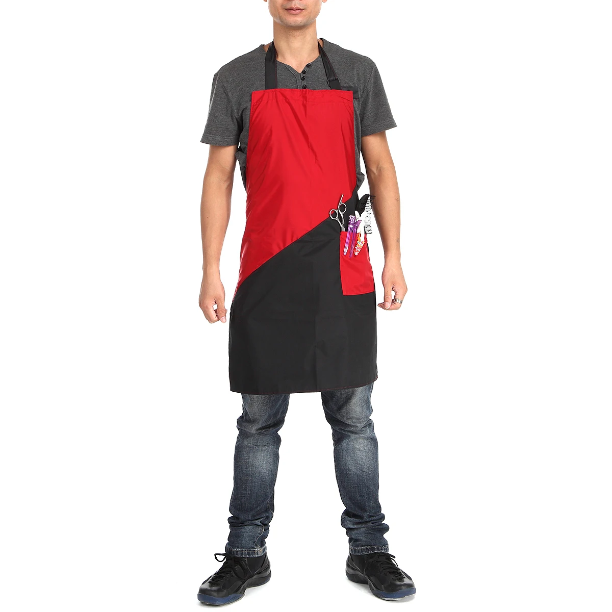 75*60cm Pro Salon Hairdresser Work Cloth Apron Cape Hairdressing Gown Wrap With Pockets Barber