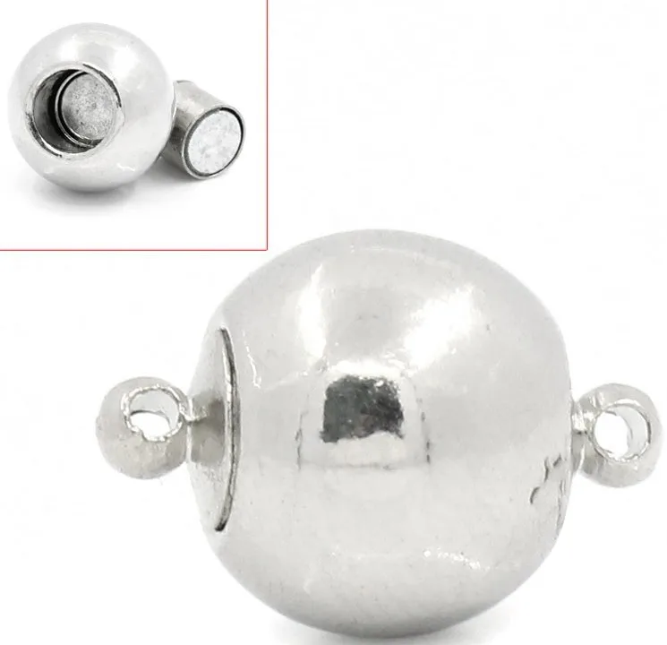 

Free Shipping!50PCs Silver Tone Magnetic Clasps 17x10mm