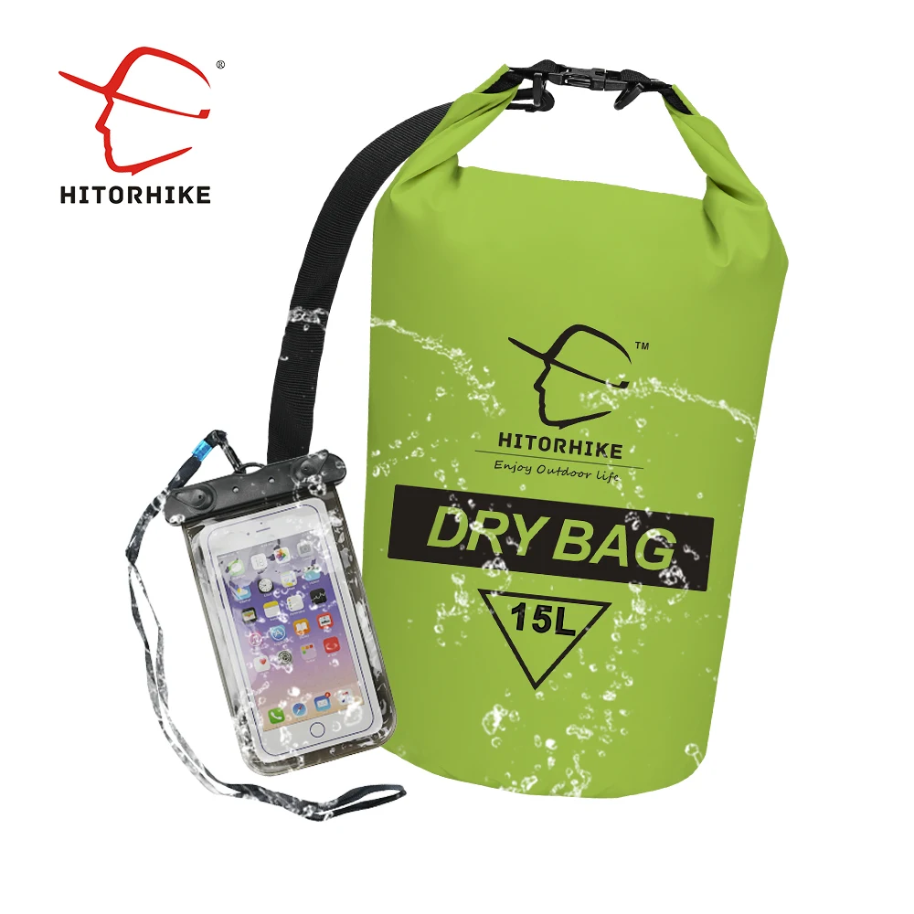 HITORHIKE 15L Outdoor Waterproof Dry Bag PVC and Phone Case Lightweight Diving Rafting Swimming Backpack Travel Bags | Спорт и