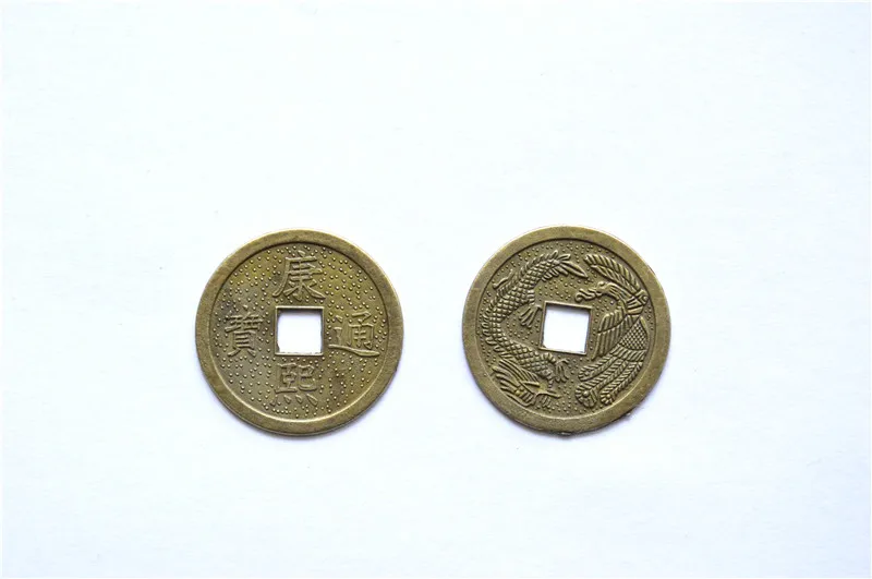 10 шт. 38 мм латунь Китайский древний фэн-шуй счастливый монета хороший приносящий удачу Дракон и Феникс антикварное богатство коллекция денег подарок