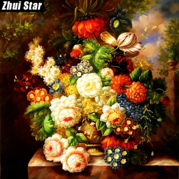 

Zhui Star Full Square Diamond 5D DIY Diamond Painting "Beautiful flower" 3D Embroidery Cross Stitch Mosaic Decor BK