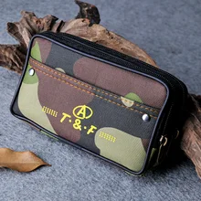 Мужская поясная сумка для мобильного телефона мужской двойной молнии холщовый Кошелек для монет ткань водонепроницаемый хорошее качество повседневные сумки на пояс