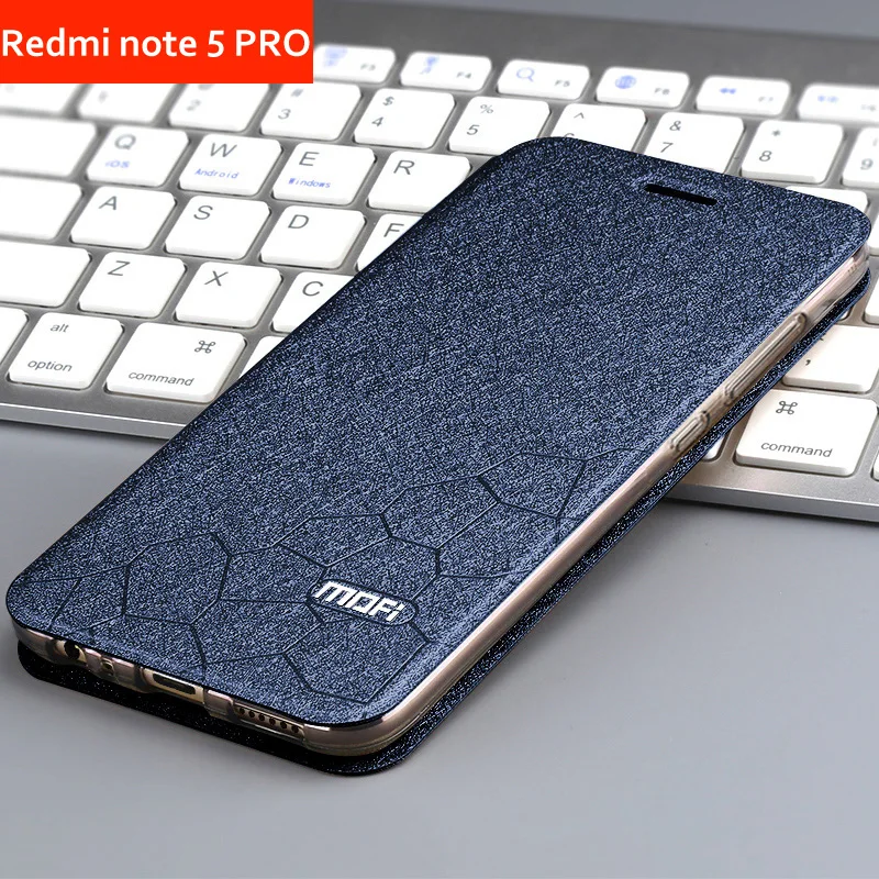 Najtaniej Obudowa do xiaomi redmi note 5 pro okładka etui z klapką przypadku skórzany książkowy Mofi luksusowe miękkiego silikonu na całym świecie redmi note 5 redmi note 5 pro przypadku