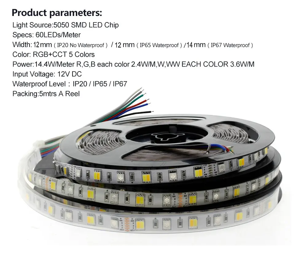 RGB+ CCT Светодиодная лента 5050 SMD 60 светодиодный s/m 5 M RGB+ W+ WW полноцветная регулировка температуры 5 цветов в одном чипе 5 м/лот RGBW Светодиодная лента